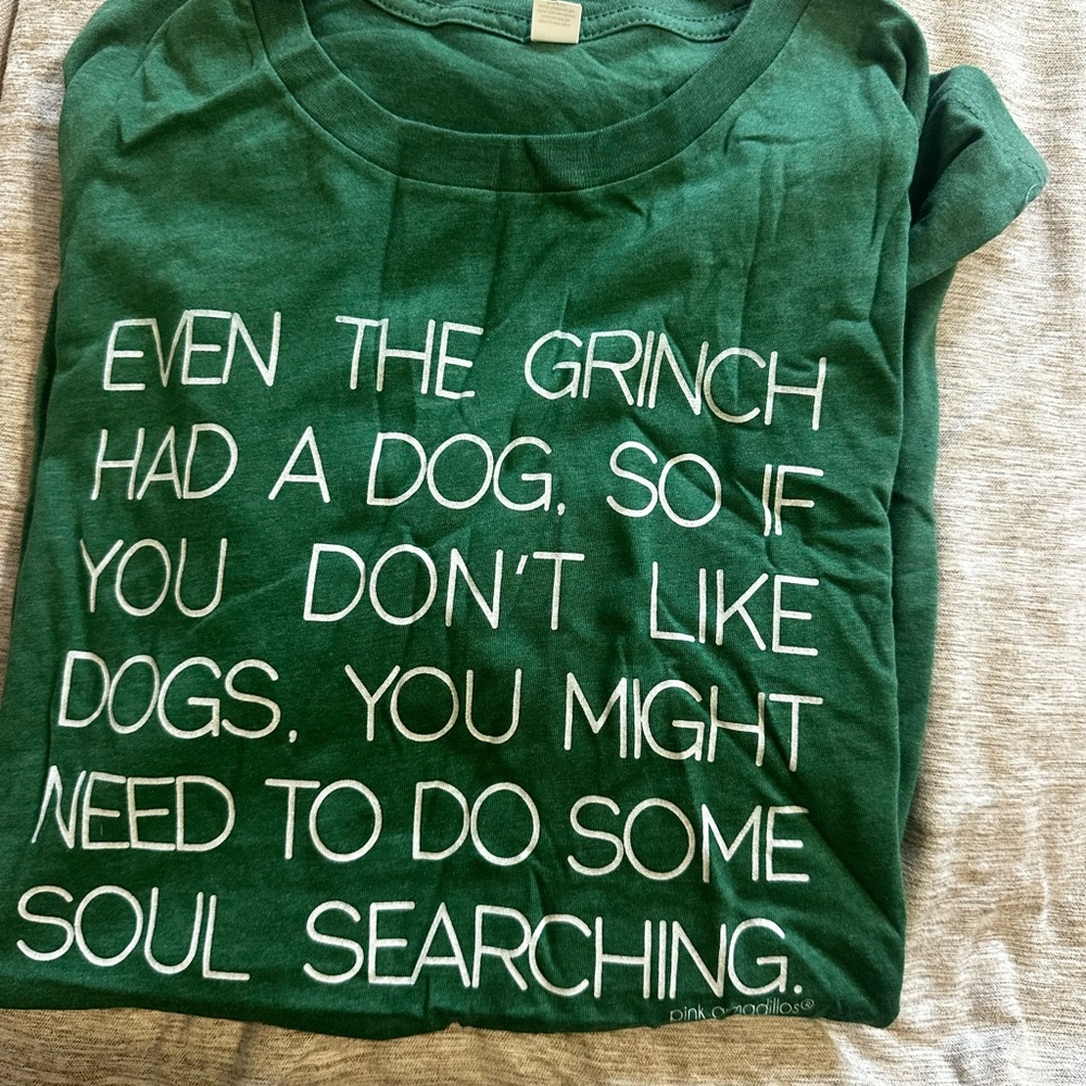 Green Graphic Tee with Dog Quote